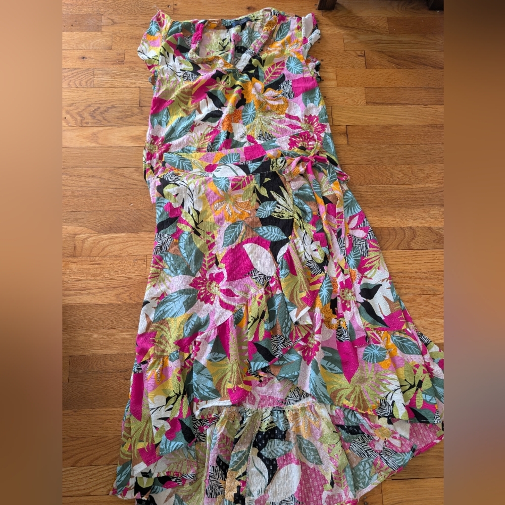 Rachel Roy Tropical Floral Two Piece Top & Wrap Skirt Set